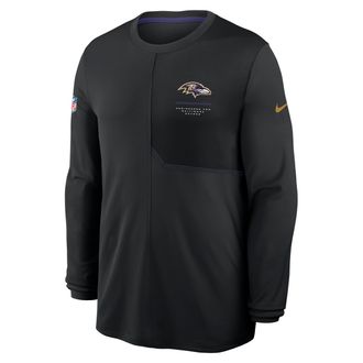 Nike Baltimore Ravens Sideline Coach Nike Mens Dri-FIT NFL Long-Sleeve Top in Black | 03B1049Y8G-B8B