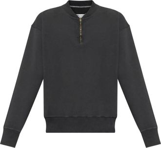Maison Margiela Felpa in cotone con mezza zip - Grigio