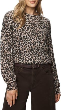 Splendid Delaney Leopard Print Crewneck Sweater in White Snow Leopard at Nordstrom Rack, Size X-Small