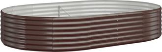 vidaXL Jardinera Arriate Acero Galvanizado Marr&oacute;n 214x140x36cm Vidaxl