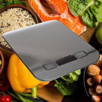 OEM Balanza Digital De Cocina De Acero Inoxidable - Balanza Digital De Precisi&oacute;n - Metal - Funciona Con Pilas - De 5 G A 5 Kg - Plateada