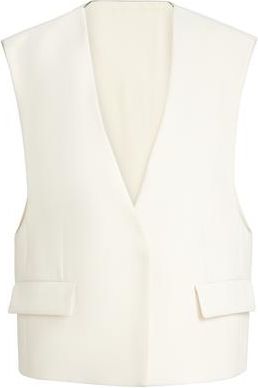 Brunello Cucinelli Double twill cr&ecirc;pe vest in Ivory at Nordstrom, Size 42 It