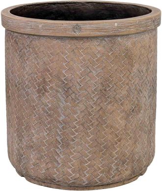 Wanderlust Deco Macetero De Fibra De Vidrio Marr&oacute;n 36x36x37.5cm