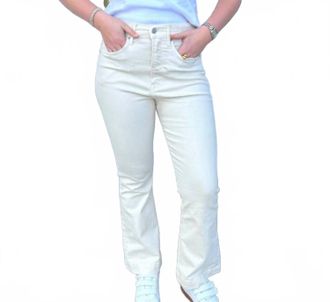 Veronica Beard Kean Straight Leg Front Seam Pants In Off-White