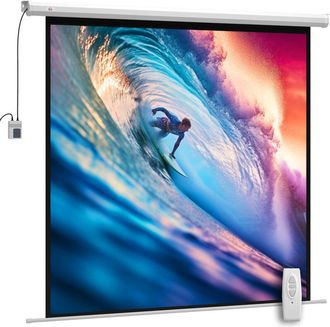 HOMCOM Schermo Proiezione Motorizzato 92 Pollici con Telecomando Bianco - Homcom