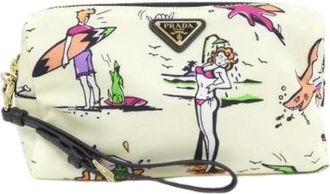 Prada Pre-owned Tessuto Surf Pouch - - Pre-owned - Donna - Beige - ONE SIZE