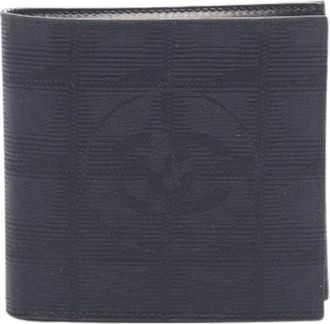 Chanel Pre-owned New Travel Line Leder Nylon Canvas Portemonnee - Dames - Vintage Accessoires - Zwart - ONE Size - Nylon - Vintage