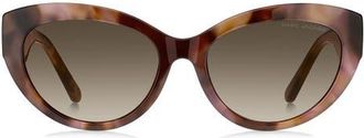 Marc Jacobs 54mm Cat Eye Sunglasses in Brown Pink Havana/Brown at Nordstrom