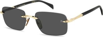 Eyewear by David Beckham Goud Zwart/Grijs Zonnebril - Heren - Zonnebrillen - Geel - 57 MM - Accessoires