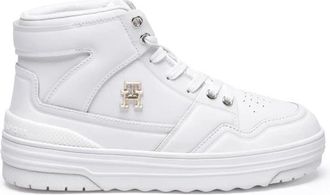 Tommy Hilfiger Basket Hi - Dames - Sneakers - Wit - 40 EU - Leer - Schoenen