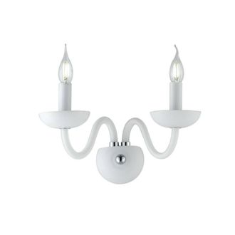 Netlighting ALFIERE Twin 2 Light Candle Wall Light White 37x26x23cm | Size: 37 x 26 x 23 cm