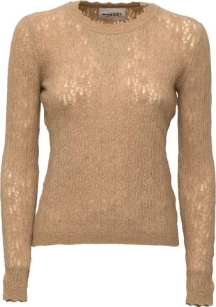 Isabel Marant Obeline Baby Alpaca-Blend Open-Knit Sweater