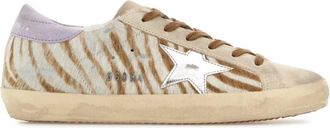 Golden Goose Beige Lace Up Sneakers