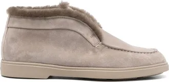 Santoni Su&egrave;de Leren Loafers met Rubberen Zool - Dames - Winterlaarzen - Beige - 36 EU - Su&egrave;de - Schoenen