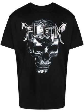 Philipp Plein T-shirt girocollo con applicazione - Nero