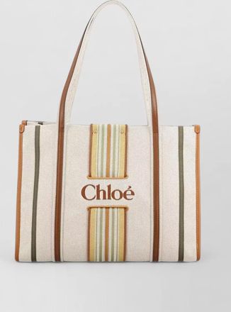 Chlo&eacute; woody small canvas shoulder bag