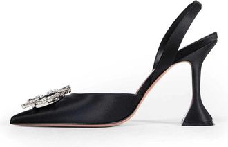Amina Muaddi Begum Sling 95 - Dames - Pumps - Zwart - 36 EU - Leer - Schoenen