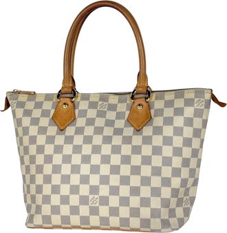 Louis Vuitton White Damier Azur Handbag Tote Bag (Pre-Owned)