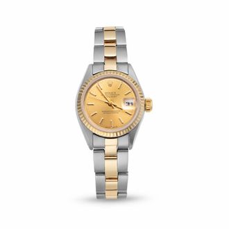 Rolex Pre-owned Rolex Datejust Automatic Chronometer Champagne Dial Ladies Watch 69173 CSO