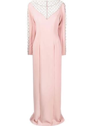 Jenny Packham Avondjurk verfraaid met kralen - Roze
