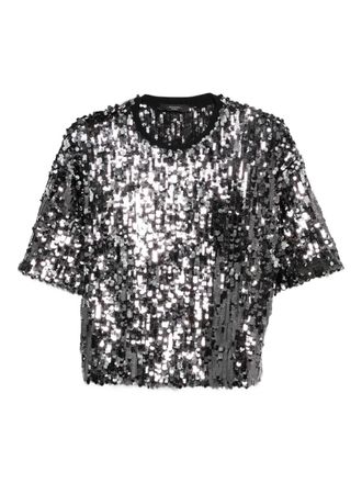Max Mara Top con paillettes - Nero