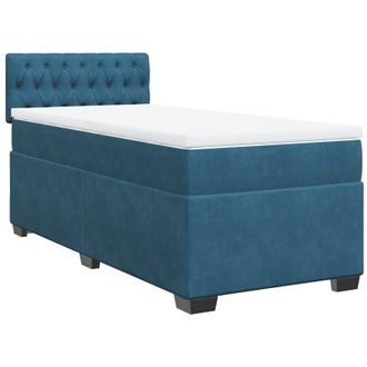 vidaXL Vidaxl - Cama Box Spring Con Colch&oacute;n Terciopelo Azul Oscuro 80x200 Cm