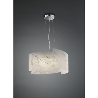 Trio Sandrina Suspensión Cristal Graniglia Blanco 3xE27 Ø50 cm Iluminación