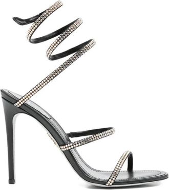 Rene Caovilla Black Rhinestone Heels
