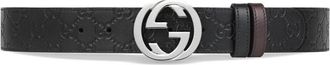 Gucci Black Signature Logo Reversible Belt