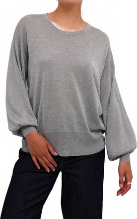 Kaffe Kaankra Shimmer Knit Round Neck Pullover In Grey