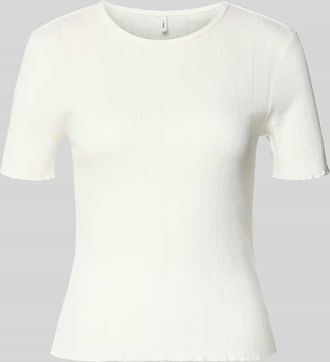 Only Slim Fit T-Shirt aus Baumwoll-Mix Modell TENNA in Offwhite, Gr&ouml;&szlig;e XL