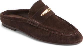 Steve Madden Rixy Metal Crescent Mule in Brown Suede at Nordstrom, Size 7.5