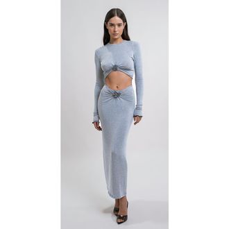 Mother of All Papper Ripple Crop T Shirt in Light-Blue at Nordstrom, Size X-Small