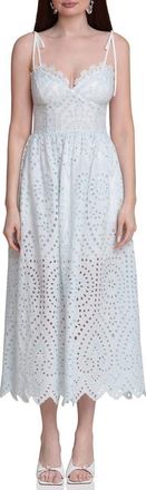 Avec Les Filles Broderie Anglaise Cotton Midi Dress in White at Nordstrom, Size 12