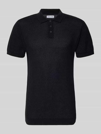 Jack & Jones Jack & Jones Modern Fit Poloshirt mit kurzer Knopfleiste Modell JESS in Black, Gr&ouml;&szlig;e XXL