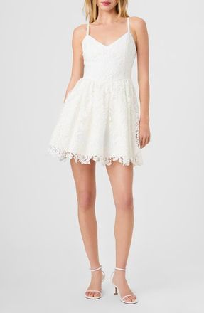 French Connection Structured Lace Minidress in Summer White at Nordstrom, Size 12
