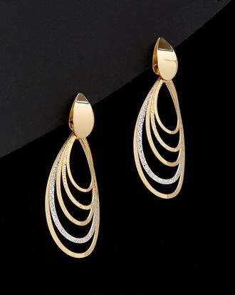 Italian Gold, Inc 14K Italian Gold Two-Tone Drop Earrings