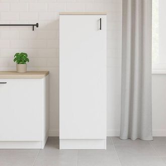 Dmora Mueble Alto 1 Puerta Pianengo, Columna De Cocina, M&oacute;dulo De Despensa Vertical, Armario Compacto Vertical, 60x60 H148 Cm, Blanco Y Roble - Dmora