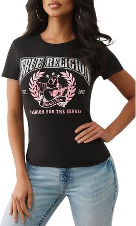 True Religion Crystal Buddha Graphic T-Shirt in Jet Black at Nordstrom, Size Xx-Large