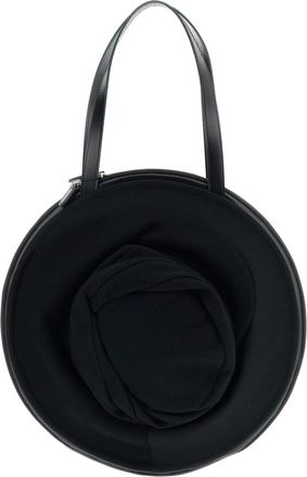 Junya Watanabe Black Circular Draped Leather Shoulder Bag