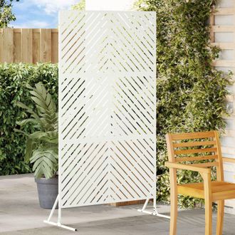 Berkfield Home Privacy Screen White 100x50x180 cm Steel | Size: 100 x 50 x 180 cm