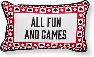 Tag All Fun And Games Lumbar Pillow Multi Cotton Cover 20x13x1 in in Red at Nordstrom