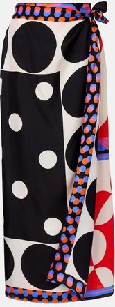Dries Van Noten Printed silk wrap skirt