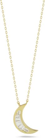 Glaze Jewelry Sterling Silver Baguette Moon Necklace