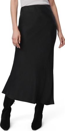 Splendid Serena Side Slit Satin Midi Skirt in Black at Nordstrom, Size X-Large