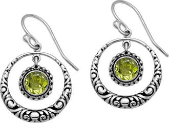 Samuel B. Silver 1.80 Ct. Tw. Peridot Earrings