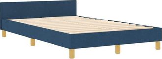 vidaXL Bed Frame with Headboard Blue 120 x 200 cm Fabric vidaXL