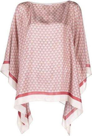 Brunello Cucinelli Red Silk Oversized Shirt, Size XL