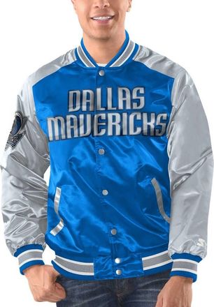 Starter Mens Starter Blue/Silver Dallas Mavericks Renegade Satin Full-Snap Varsity Jacket at Nordstrom, Size Large
