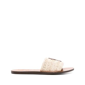 Maneb&igrave; Schoenen, Dames, Beige, 39 EU, Beige Lage Sandalen met Yucat&aacute;n Logo